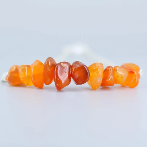 Vista 4 de Gempires Real Carnelian Bar Bracelet, Energy Healing Crystals With 7 + 1 Inch Silver Plated Adjustable Chain (Carnelian)