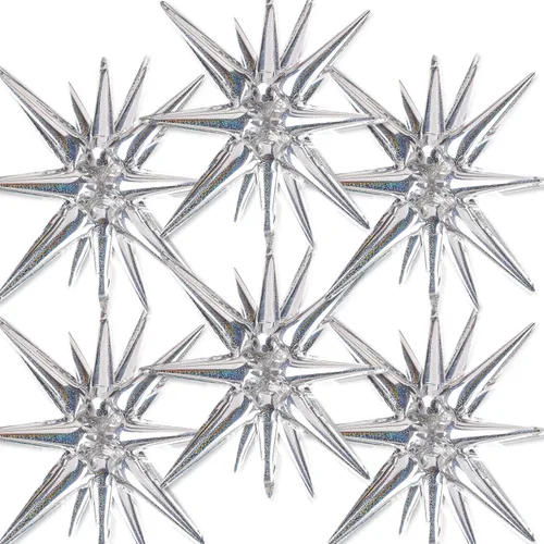 Vista 26 de Globos de papel de aluminio con forma de estrella negra de PartyWoo, 2 piezas de 42 pulgadas, grandes, con puntas explosivas, de Mylar