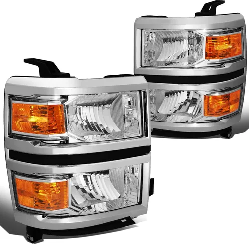 Vista 10 de DNA MOTORING HL-OH-CSIL14-BK-AM Faros delanteros negros y ámbar compatibles con Silverado 1500 2014-2015