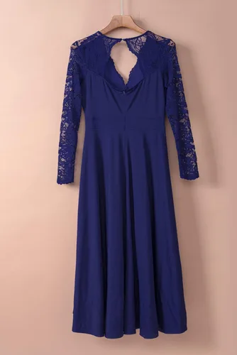 Vista 7 de Elegante vestido de noche de cóctel asimétrico alto y bajo de moda para mujer