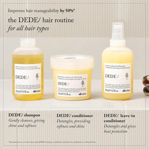 Vista 8 de Davines DEDE/Conditioner, Daily Lightweight Detangling Formula for Fine & Medium Hair - Gentle Mineral-Rich Moisturizing Treatment with Red Celery