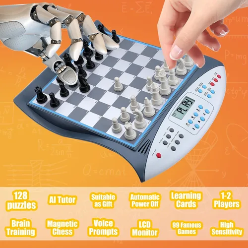 Vista 7 de Talking Chess Master - Juego de ajedrez electrónico con clasificación ELO de 2000, ideal para entrenamiento de estrategia cerebral, juego