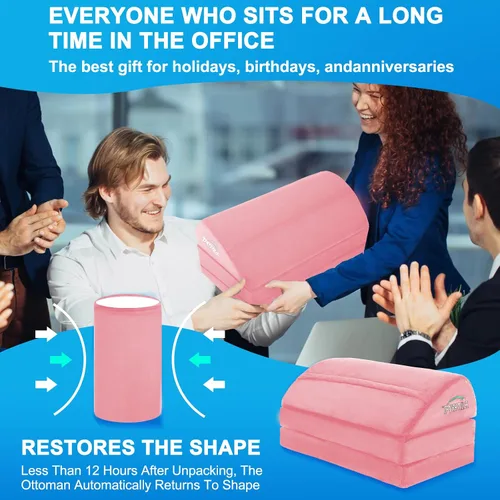 Vista 7 de TALSTILA Reposapiés para debajo del escritorio en el trabajo, reposapiés ergonómico de 3 alturas ajustables, reposapiés con bolsillo cálido