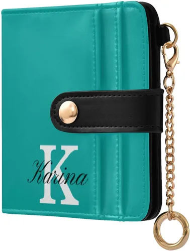 Vista 33 de Sinestour Custom Beige pattern Small Wallet for Women RFID Blocking Leather Bifold Small Purse with Card Holder Zipper Coin Pocket ID Window