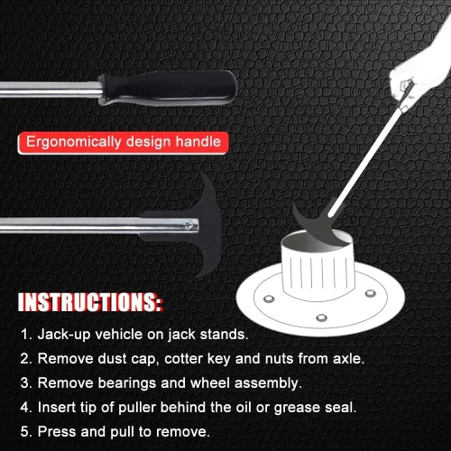 Vista 3 de Drake Off Road Extractor de sellos de estilo profesional de 12 pulgadas con punta de gancho doble para juntas tóricas de sellado, eliminación