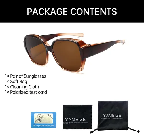 Vista 4 de YAMEIZE Gafas de sol polarizadas de moda, antideslumbrante, protección UV, rectangular, para conducir, para hombres y mujeres