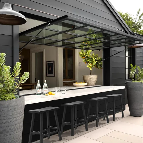 Vista 6 de PatioZen Taburetes de bar, 24", negro, juego de 2