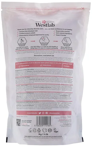 Vista 2 de Westlab Bolsa de sal de baño limpiadora del Himalaya, 2.2 lbs