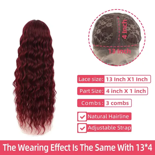 Vista 2 de Miz Barn Pelucas de cabello humano con encaje frontal, encaje frontal de 13 x 4 x 1, pelucas sueltas de ondas profundas, pelucas de cabello humano