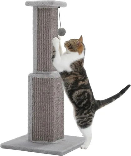Vista 9 de PAWZ Road Poste Rascador Grande para Gatos de 32" de Alto, Poste Rascador para Gatos de Interior Adultos, Poste Rascador Definitivo con Sisal
