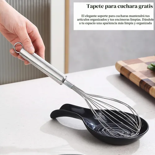 Vista 8 de Juego de utensilios de cocina, 39 piezas de acero inoxidable, espátula de cuchara con soporte de utensilios de acero inoxidable resistente, apto