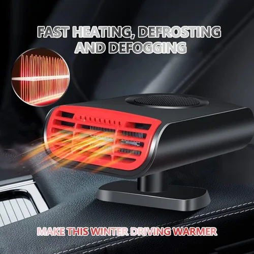 Vista 3 de Calentador de Coche, Calentador de Coche Portátil de 12V 150W que se Conecta al Encendedor de Cigarrillos, Calefacción Rápida 2 en 1 Descongelador