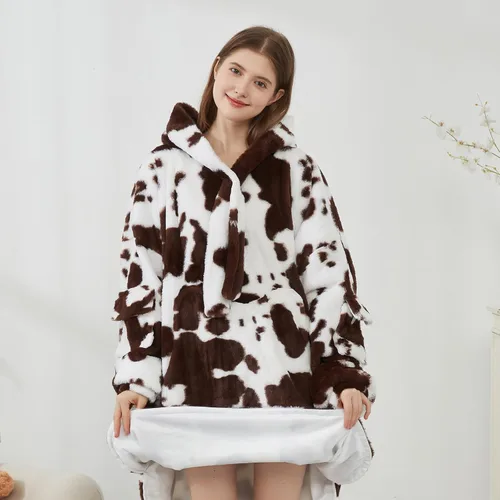 Vista 5 de Softan Manta con Capucha, Sudadera de Gran Tamaño para Adultos, Mujeres y Hombres, Regalo, Manta con Capucha Súper Acogedora y Cálida, Sudadera