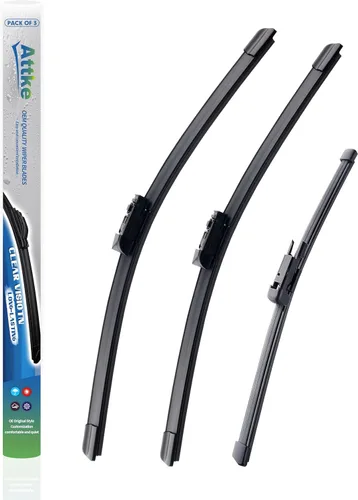 Vista 15 de ATTKE Limpiaparabrisas para Todo Clima, 15" + 15" Delanteros y 13" Trasero para Jeep Wrangler 2008-2018, Estilo OE Genuino (3 Limpiaparabrisas)