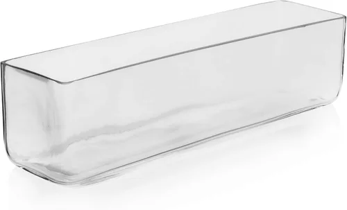 Vista 7 de CYS Excel Jarrón rectangular de vidrio (Altura: 4 pulgadas de apertura: 12 x 4 pulgadas) Múltiples opciones de tamaño para centros de mesa