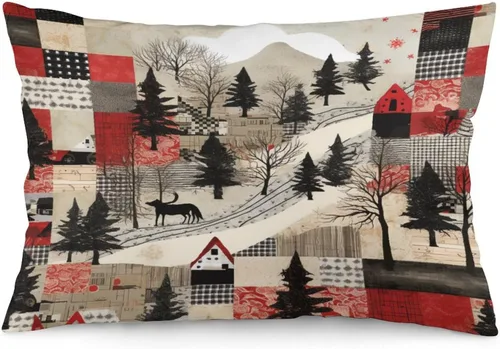 Vista 15 de Fundas de almohada con diseño de pingüinos de Navidad de 12 x 20 pulgadas, diseño de pingüinos en acuarela de Navidad, fundas de almohada