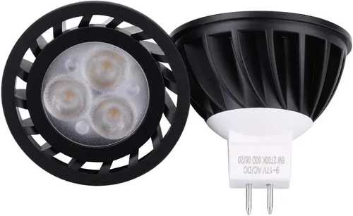 Vista 4 de Arrownine Bombilla LED MR16 de 5 vatios, resistente al agua, IP65, bajo voltaje 9-17 V CA/CC, regulable, base de dos pines GU5.3 para bombillas