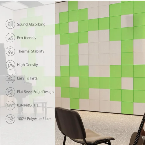 Vista 5 de 12 Pack Square Acoustic Panels Self Adhesive Sound Proof Foam
