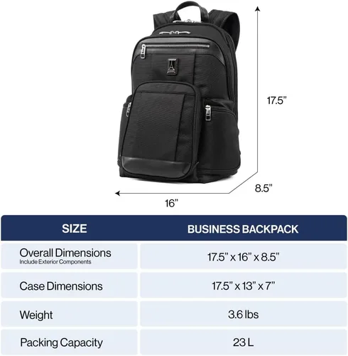 Vista 8 de Travelpro Platinum Elite - Mochila para laptop de negocios, se adapta a portátiles de hasta 17.5 pulgadas, trabajo escolar, viajes para hombres
