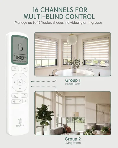 Vista 2 de Yoolax 16-Channel EaseOne Remote, Works with All Yoolax Motorized Shades EaseOne Remote(16-Channel)