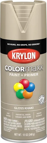 Vista 14 de Krylon K05554007 COLORmaxx Pintura en aerosol y base para uso en interiores y exteriores, color almendra satinada, 12 onzas (paquete de 1)