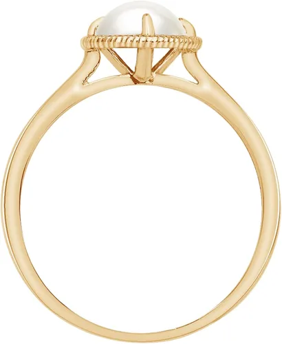 Vista 2 de Tienda Collection - Anillo de oro de 10 quilates con piedra natal de corte redondo fabricado con cristales infinitos