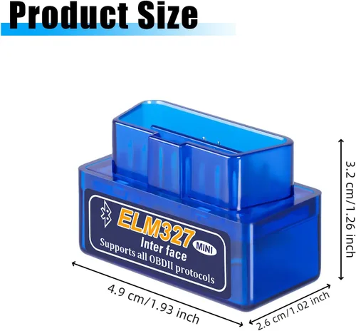 Vista 2 de Escáner OBD2 Bluetooth, Herramienta de Escaneo de Diagnóstico Universal ELM327 OBDII Lector de Códigos de Auto, Herramienta de Diagnóstico Escáner