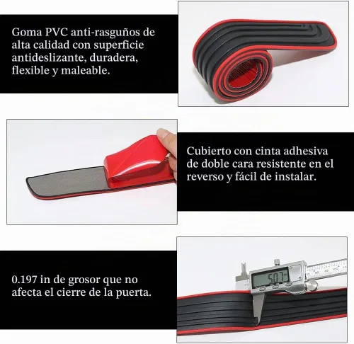 Vista 3 de 4 piezas de protectores de umbral de puerta de coche, protección antiarañazos e impermeable para umbrales de puerta de coche, accesorios universales