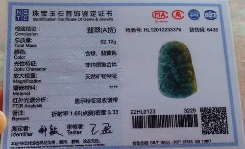 Vista 3 de Certificado amarillo helado verde 100% natural A Jade colgante de jadeíta Mandarin Duck Phoenix Lotus Flower Ruyi Money Coin Necklace 549654 GS