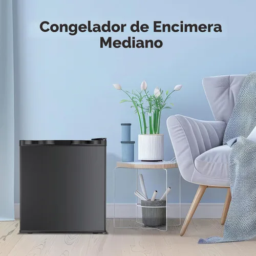 Vista 7 de Congelador vertical pequeño de 1.1 pies cúbicos, mini congelador compacto con estantes extraíbles, termostato ajustable, bisagra de puerta