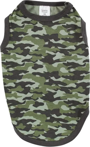 Vista 5 de Luvable Friends Camisetas de algodón para perros y gatos, 2 unidades, camuflaje plátano, talla XS