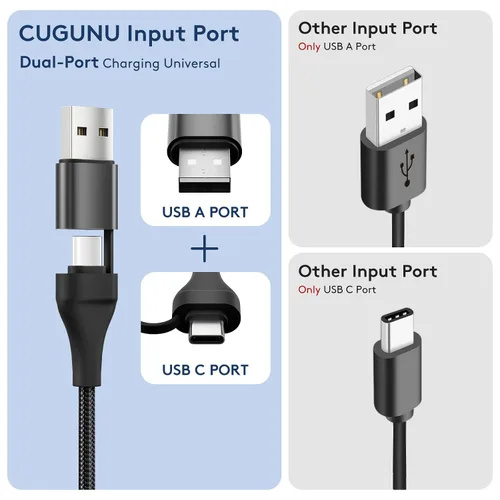 Vista 2 de cugunu Cable de carga portátil múltiple USB A/C a Galaxy Watch/USB C, cable de carga inalámbrico magnético para automóvil 2 en 2, compatible