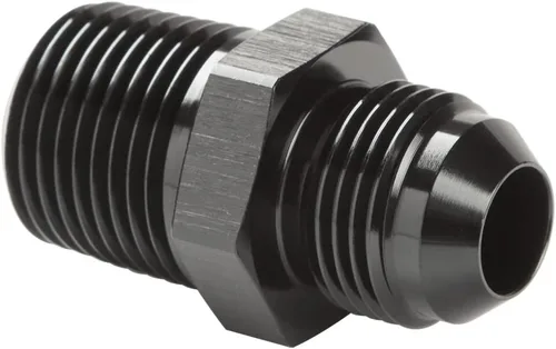 Vista 59 de 3AN macho Flare a 1/4 NPT tubo macho 90 grados codo adaptador unión aluminio negro
