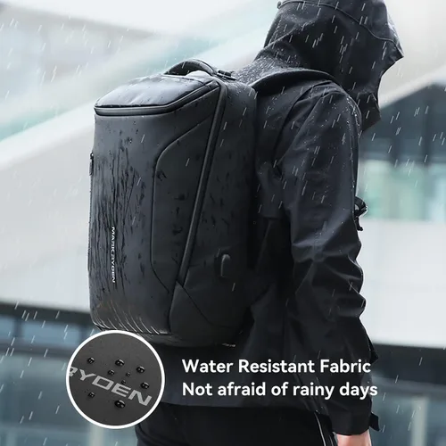 Vista 2 de Mozee - Mochila de negocios, bolsa impermeable para viajes y vuelos, compatible con laptops de 17.3 pulgadas con enchufe de carga USB