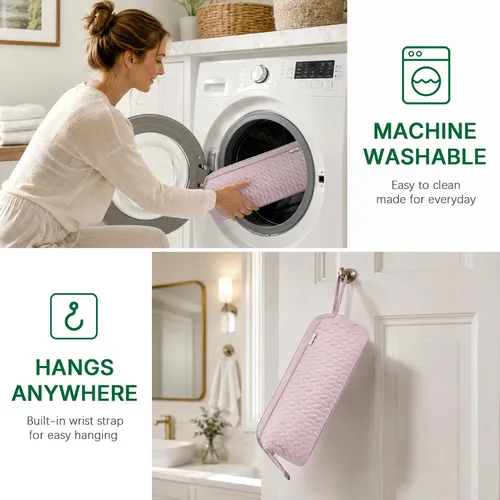 Vista 6 de Estuche KarSyon Shark Flex Style para secador de pelo Dyson Airwrap Cepillo Dyson Herramientas para el cabello Revlon Bolsa de viaje Estuche de Rosa