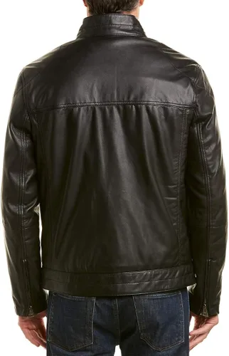 Vista 2 de Cole Haan Chaqueta Trucker de cuero para hombre
