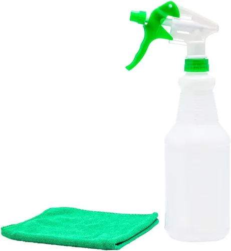 Vista 15 de RW Clean - Botellas de plástico de 25 onzas, juego de 4 botellas de spray vacías – boquillas ajustables, botella de limpieza de plástico multicolor
