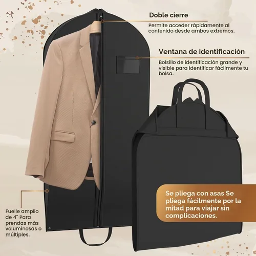 Vista 4 de Your Bags - Bolsa de viaje resistente para ropa, bolsa de traje