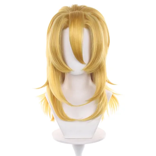 Vista 11 de Peluca de cosplay de pelo corto rizado negro para adultos, pelucas de Halloween para mujeres y hombres
