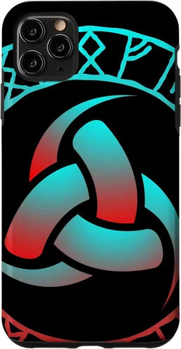 Vista 11 de Funda con símbolo vikingo Triskele Odin Horns nórdico signo runa para iPhone 15