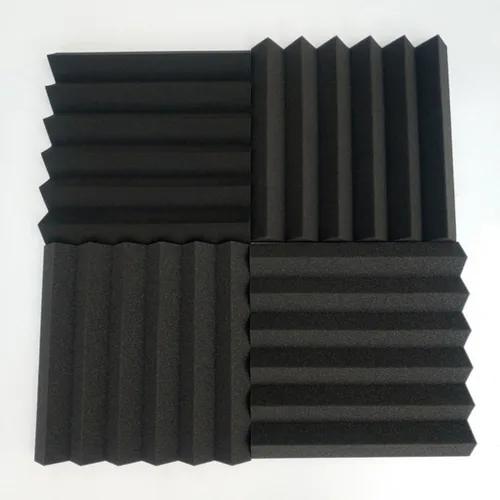 Vista 4 de Paneles insonorizados, paneles de espuma acústica, 12 piezas con ranuras triangulares, almohadillas a prueba de sonido, de alta densidad