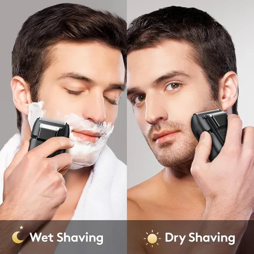 Vista 6 de Brightup - Afeitadoras eléctricas de lámina para hombres - Maquinilla de afeitar eléctrica suave y de corte cercano para hombres con recortador