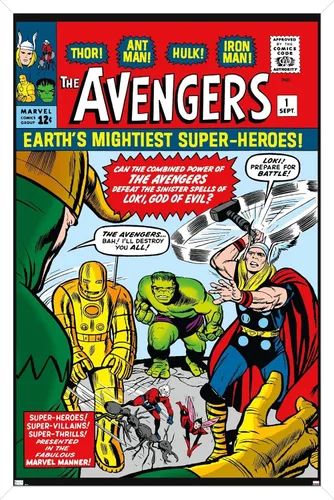 Vista 13 de Trends International Marvel Comics Avengers #1 - Póster de pared, 22.4 pulgadas de largo x 14.7 pulgadas, versión enmarcada en madera de granero