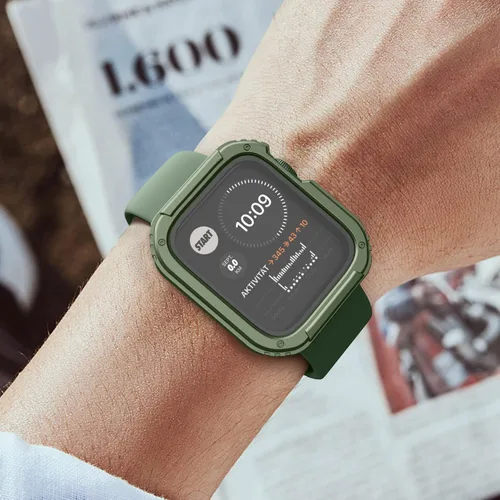 Vista 7 de Recoppa para Funda Resistente Apple Watch 38mm Series 3/2/1 con Protector de Pantalla, Cubierta Protectora a Prueba de Caídas Grado Militar Quattro