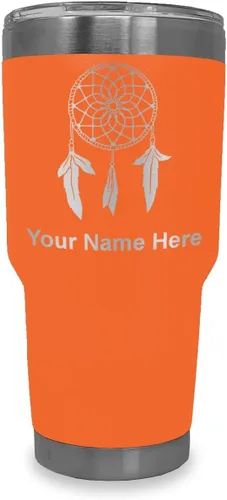 Vista 9 de LaserGram Vaso aislado al vacío de 20 onzas, atrapasueños, grabado personalizado incluido (negro) Engraved Gift, Vacuum Insulated Stainless Steel