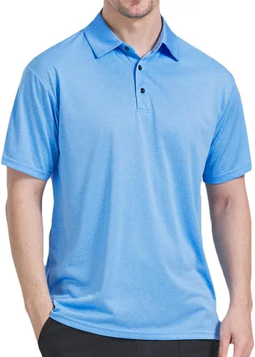 Vista 3 de Paquete de 3 polos para hombre Dry Fit Performance de manga corta Polo de golf