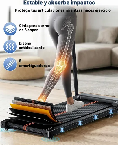 Vista 7 de Cinta de correr plegable debajo del escritorio con asa Negro