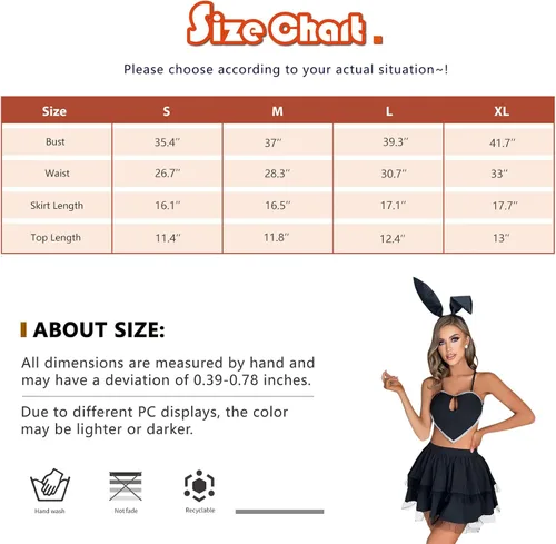 Vista 6 de Sexy Bunny Lingerie for Women Naughty 3pack Anime Cosplay Costume Strappy Bra with Mini Skirt Outfit Set for Rabbit Party