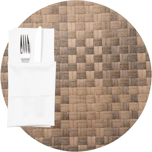 Vista 21 de Restaurantware Juego de 6 manteles individuales rectangulares para mesa de comedor de 16 x 12 pulgadas, a rayas, fáciles de limpiar, de plástico Con