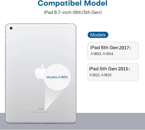 Vista 2 de SPARIN protector de pantalla para iPad de 6ª y 5ª generación de 9.7 pulgadas, vidrio templado compatible con iPad Air 2, apto para funda